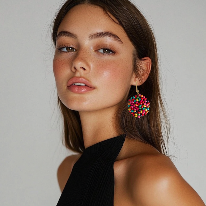 Pendientes Caelia Colores grandes artesanos boda primavera verano